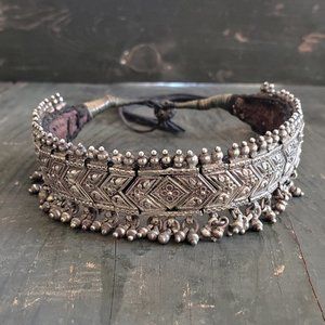 Antique Metal Indian Ceremonial Choker Necklace